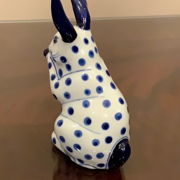 Polka dot bunny, blue and white - Picture 3 of 5